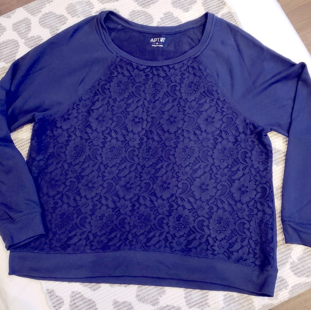 APT9 Lace Front XL Sweatshirt